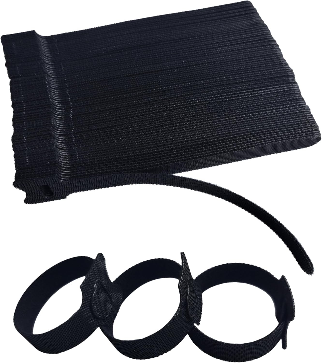 100 PC 6" Adjustable Black Reusable Cable Ties for Cord Organization