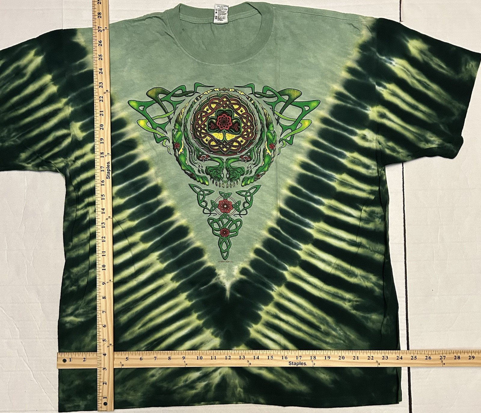St Patrick’s Day Grateful Dead Irish Celtic Tye Dye Size XL