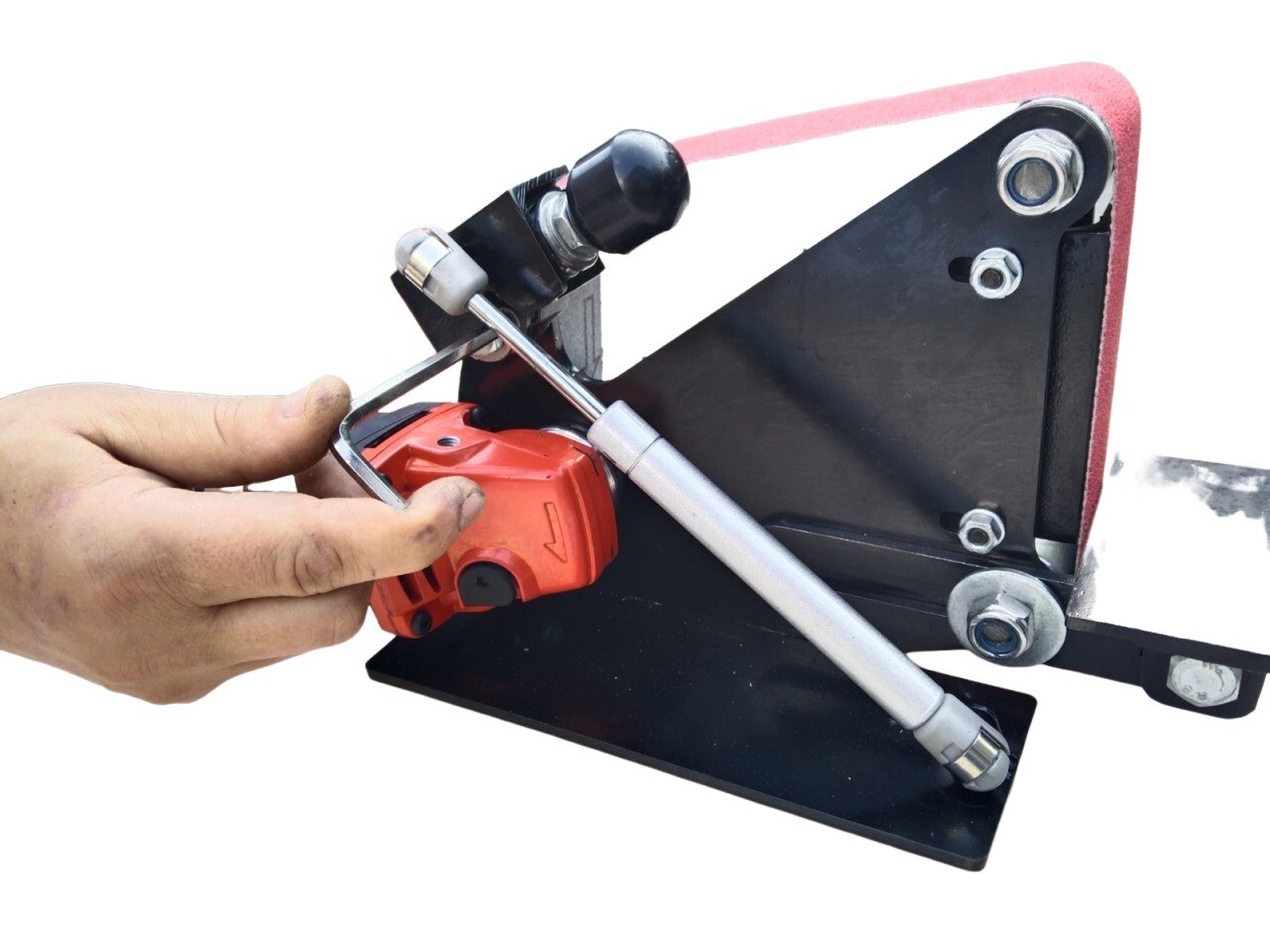 Belt sander. Grinder for an angle grinder