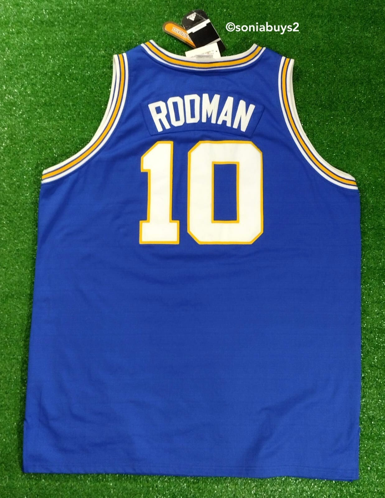 Adidas RODMAN Savages High School Retro Basketball Jersey, Blue, Size 54 (XXL)