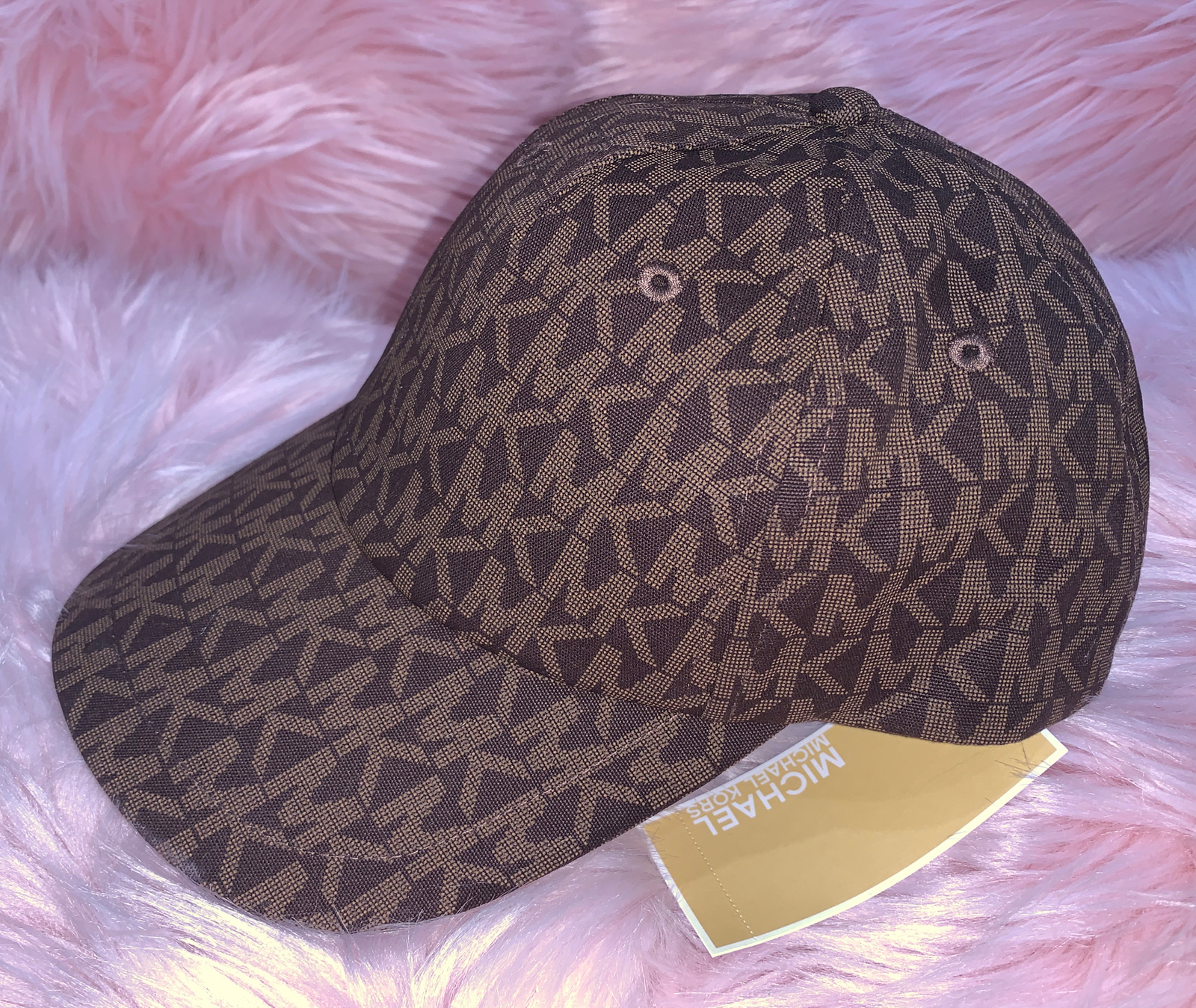 MICHAEL KORS Monogram MK Logo Baseball Cap Hat 538801C Brown NWT