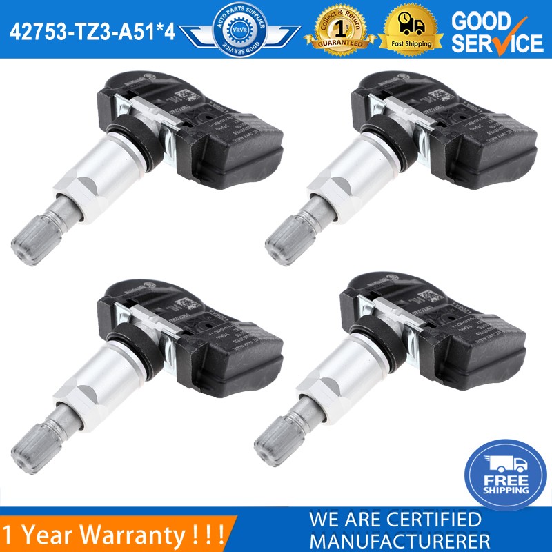 4pcs TPMS Tire Pressure Sensors 42753-TZ3-A51 For Acura ILX TLX MDX RDX 315Mhz
