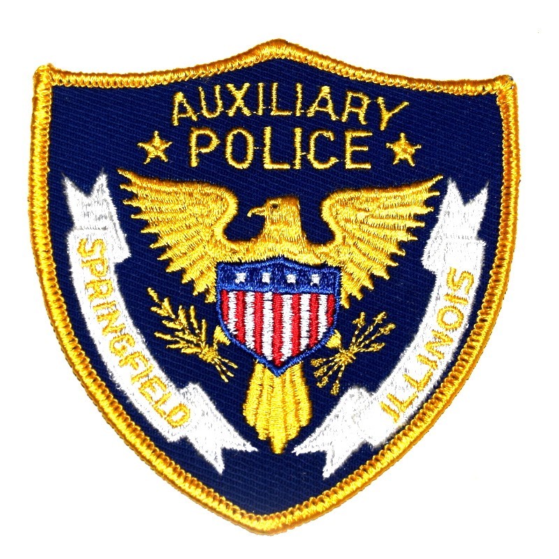 SPRINGFIELD – AUXILIARY - ILLINOIS IL Police Patch VINTAGE OLD MESH 3A
