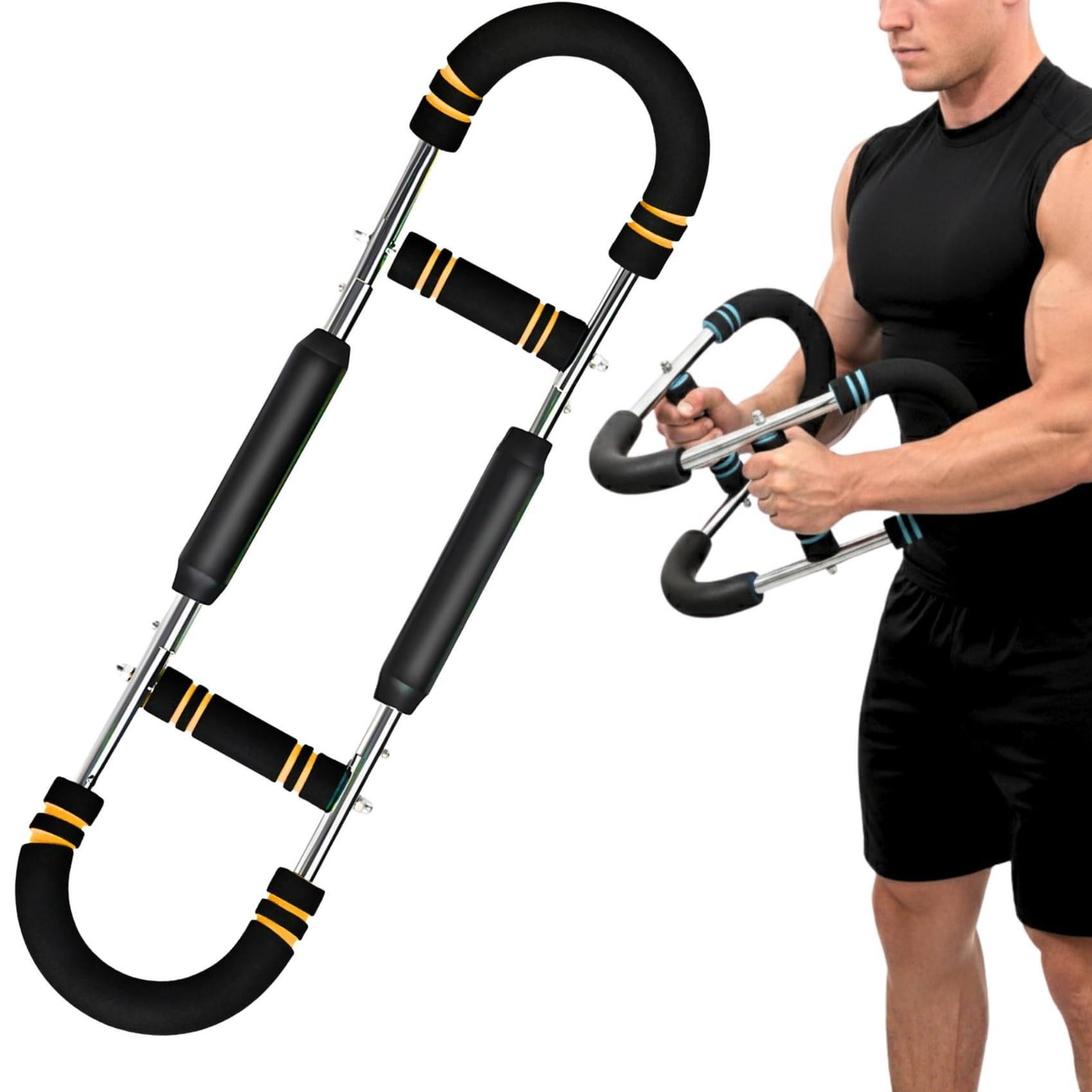 Adjustable Twister Arm Exerciser - Spring Workout Bar for Forearm, Triceps & ...