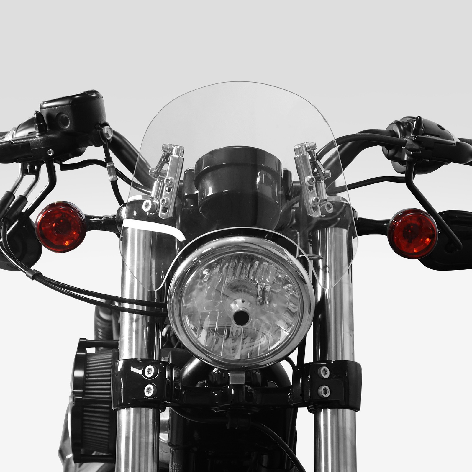 Universal Motorcycle Windshield Windscreen Clear Fit For 5''-7'' Round Headlight