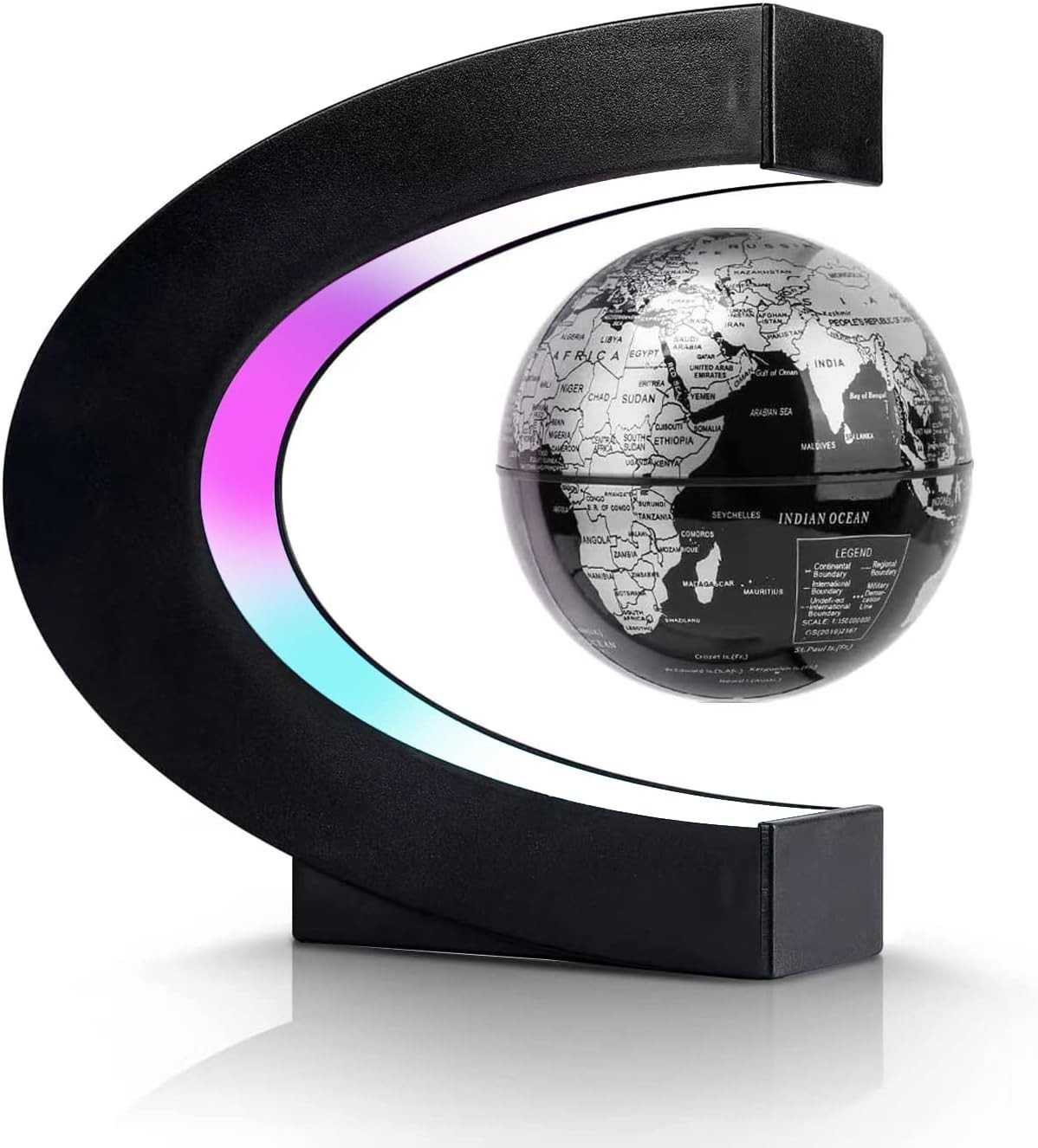 Magnetic Levitation Floating Globe, C Frame Levitating Globe with LED Lights,...