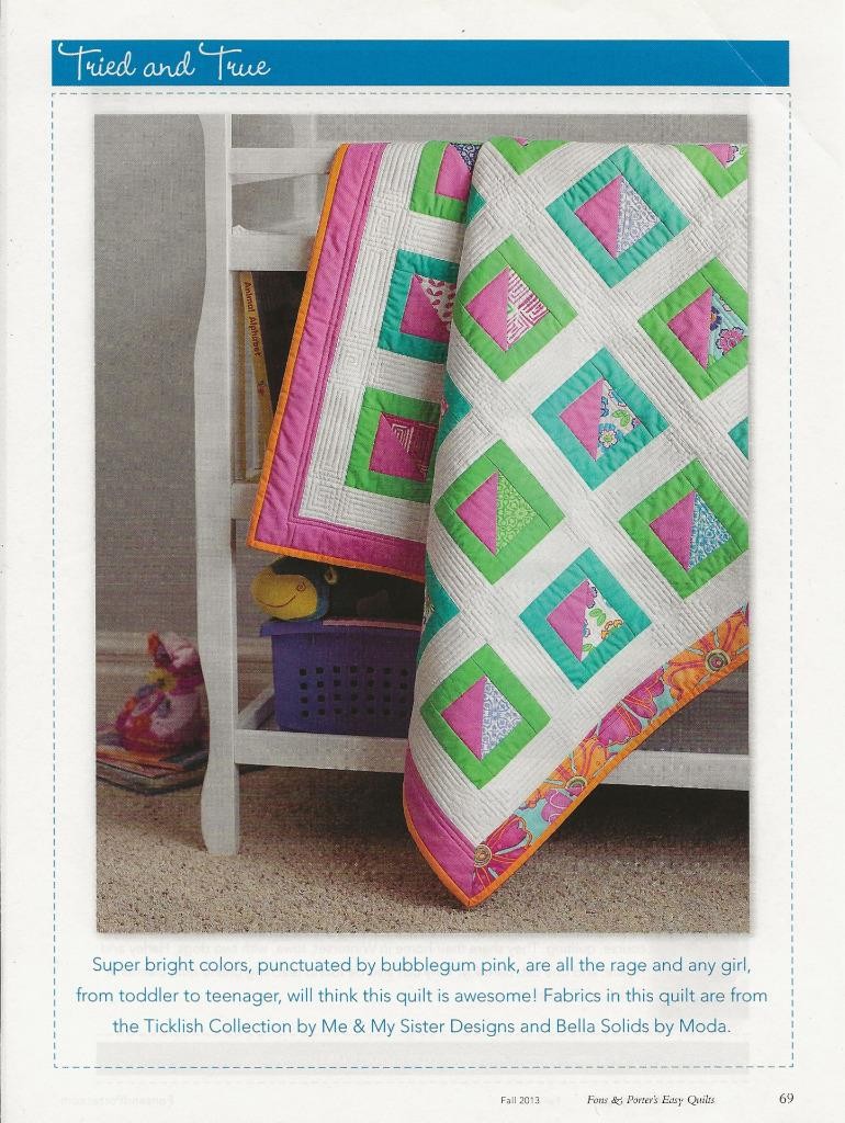 SHADOW BOXES QUILT PATTERN FROM A MAGAZINE 41" X 48"