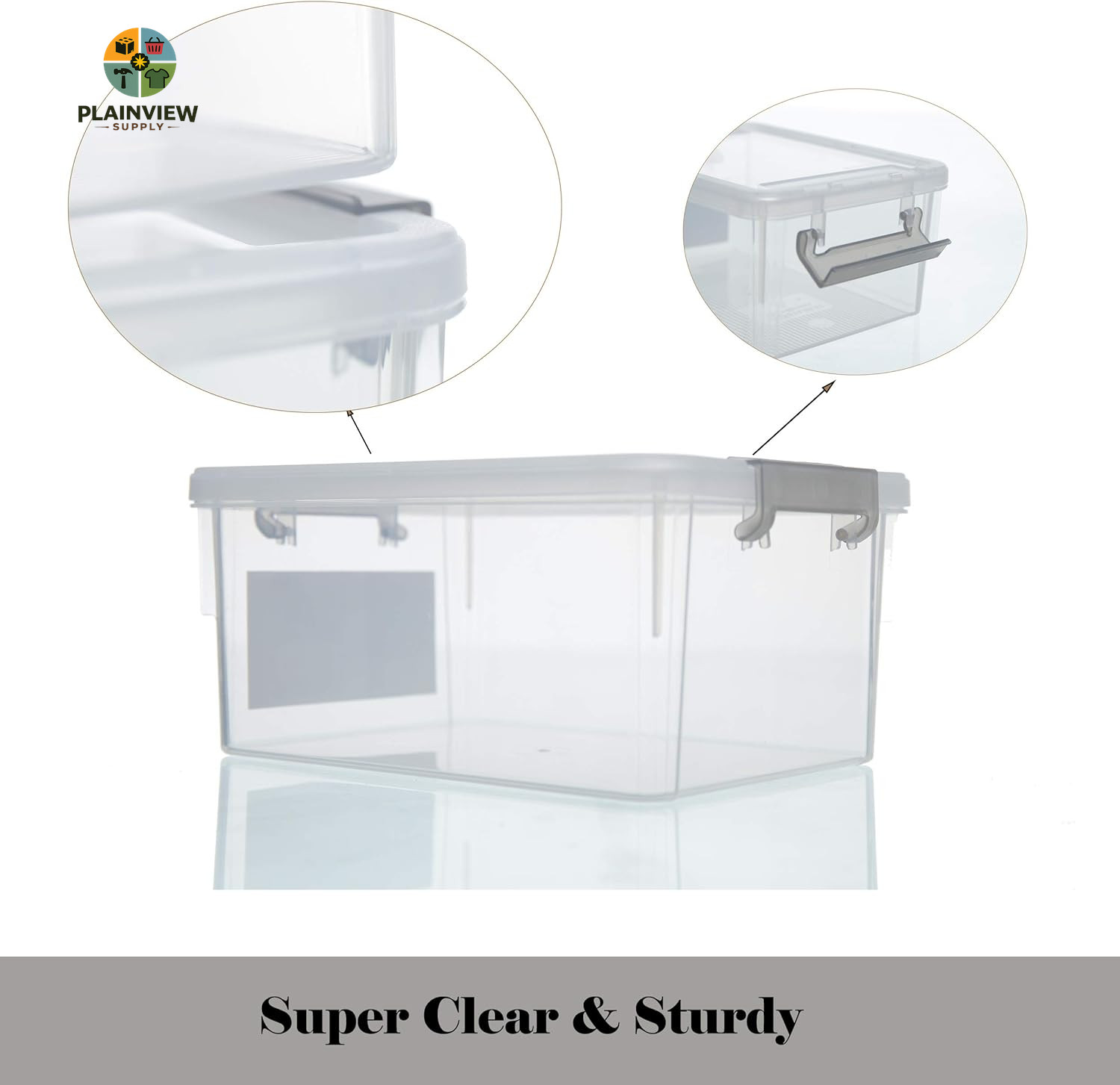 1.3 QT 10 Pack Small Storage Bins Plastic Storage Container Stackable Box with L