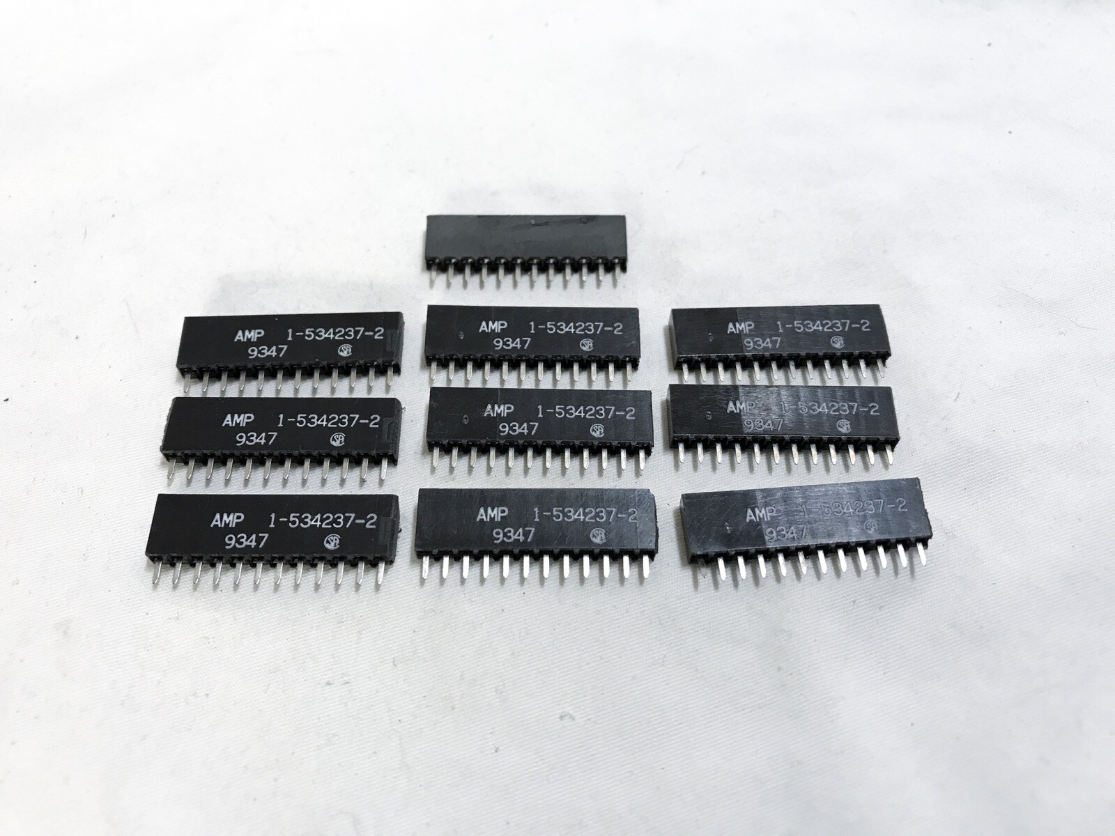 (10) AMP 12 Position Header 1-534237-2 Connector Recpticle PCB
