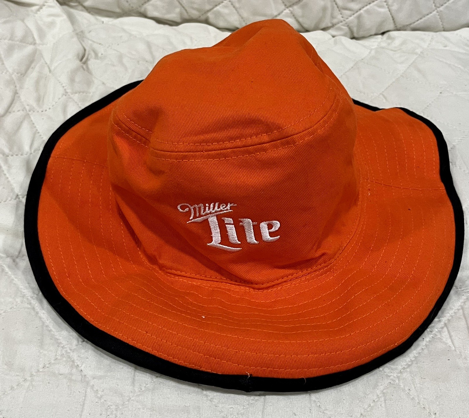 Baltimore Orioles 2018 Reversible White Orange Floppy Bucket Hat SGA Miller Lite