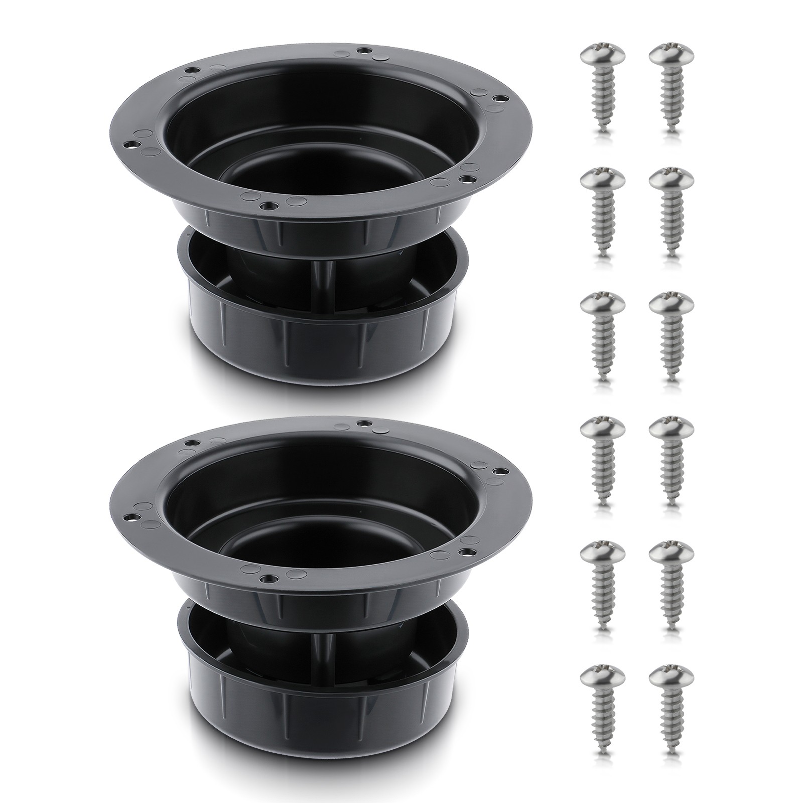 2x RV Plumbing Vent Cap Black Plastic Roof Cover for Trailer Camper 1"to 2 3/8"