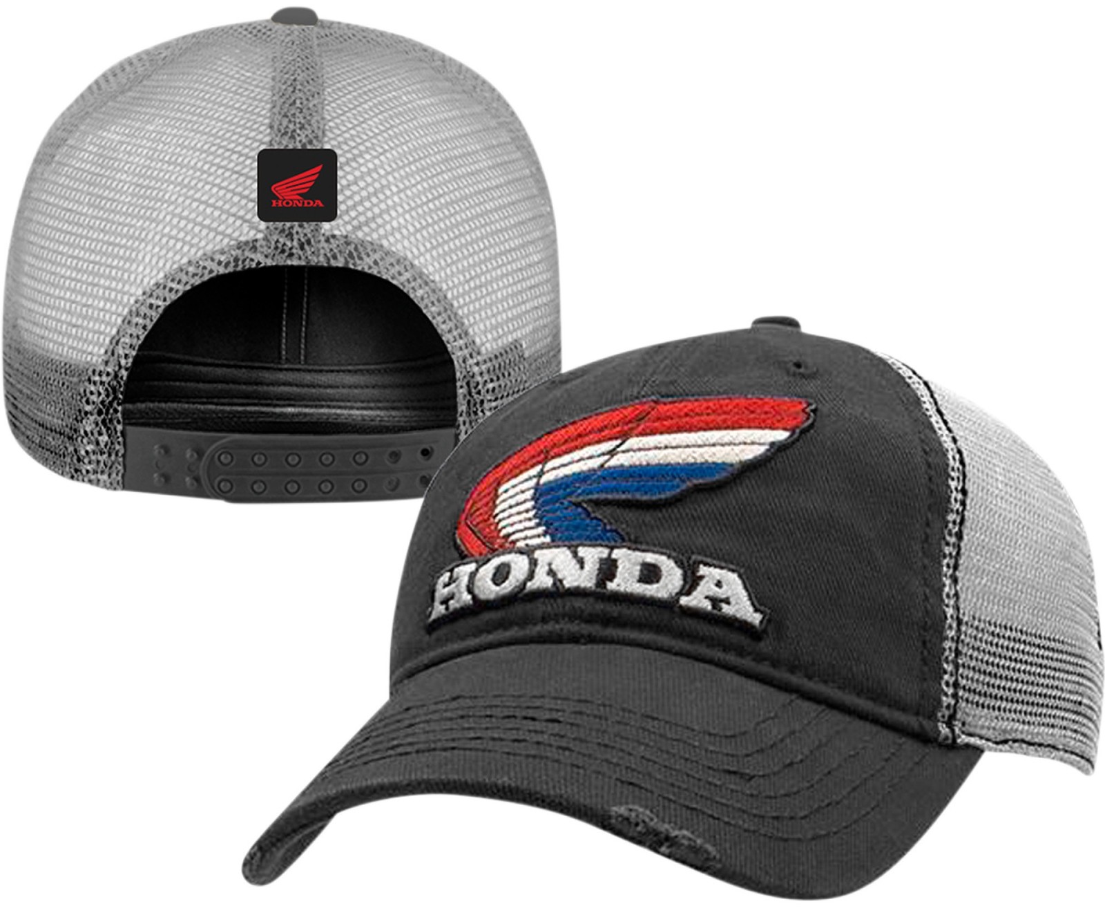 Licensed Honda Wing Vintage Snapback Hat Charcoal