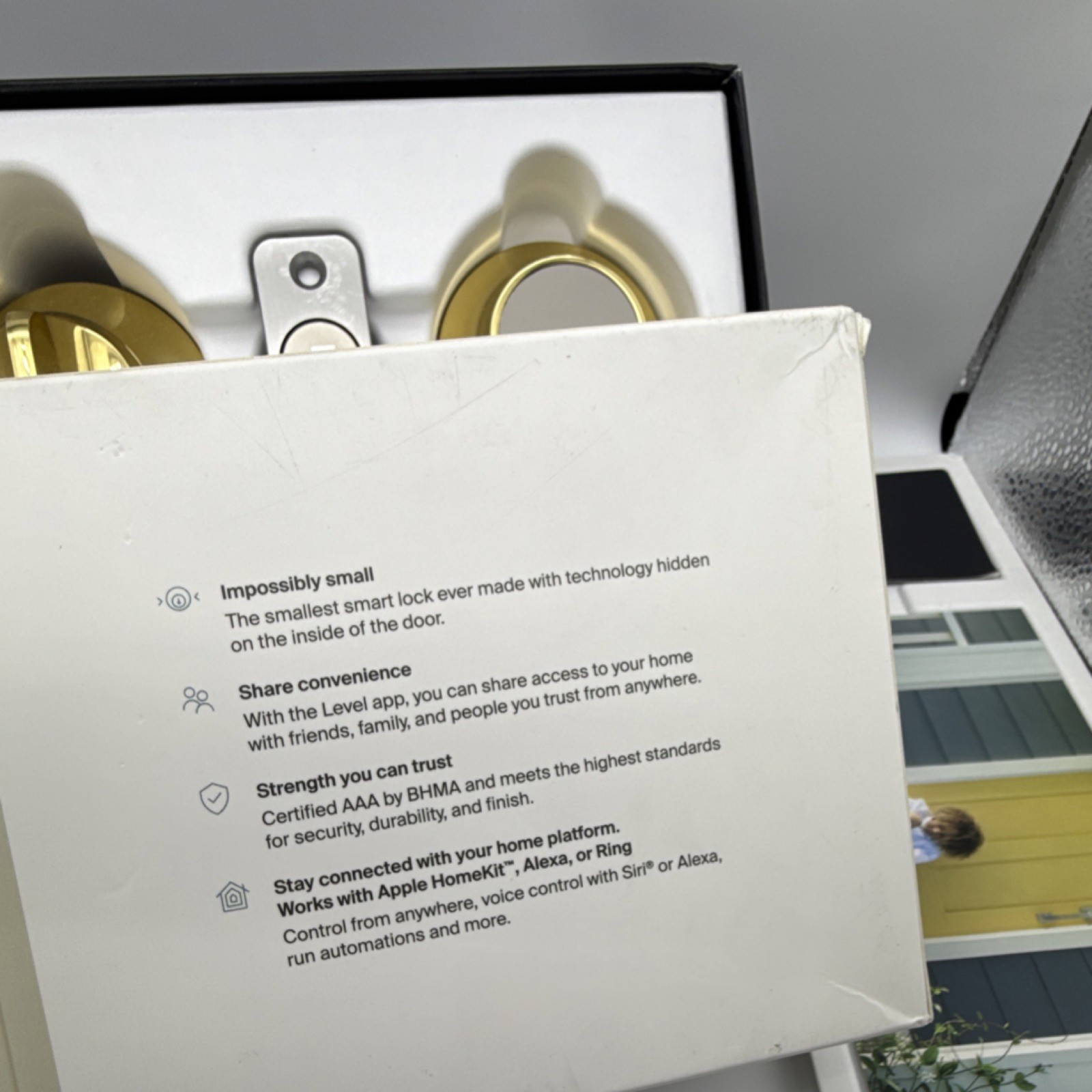 Level Lock Keyed Entry Smart Door Lock Gold Brass HomeKit Alexa Ring Compatible