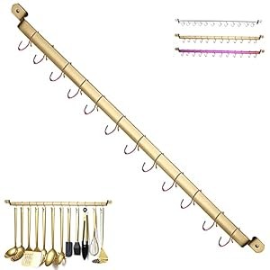 Kitchen Utensil Rack, Kitchen Rack With Gold Titanium Plating,Rail Rack