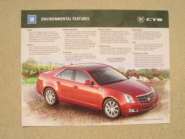 2008 CADILLAC CTS  *** DOUBLE SIDED BROCHURE SHEET ***
