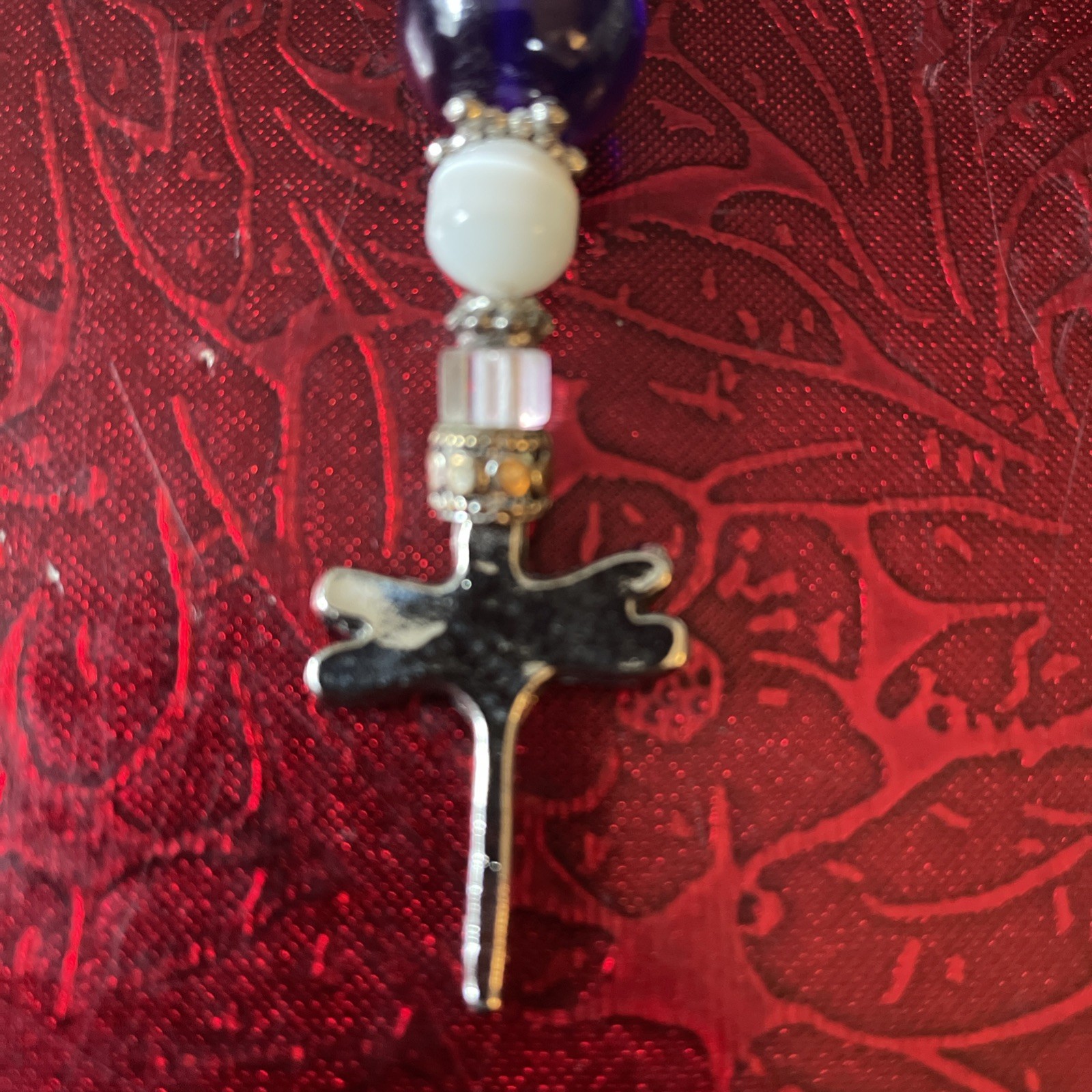 Dragonfly And Beads Key Ring