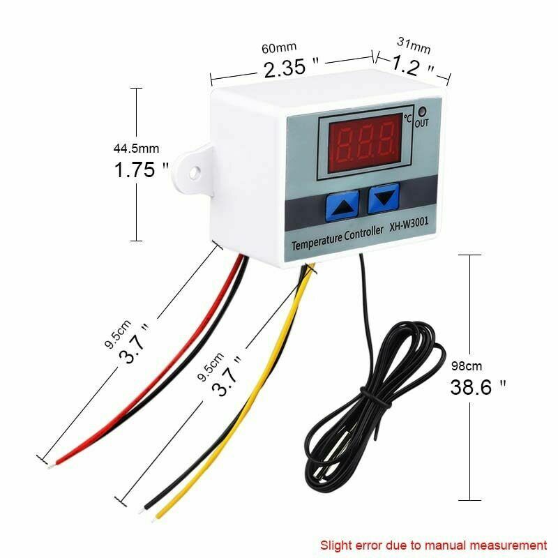 W3001 Incubator Digital Temperature Controller Thermostat Switch Probe Tester