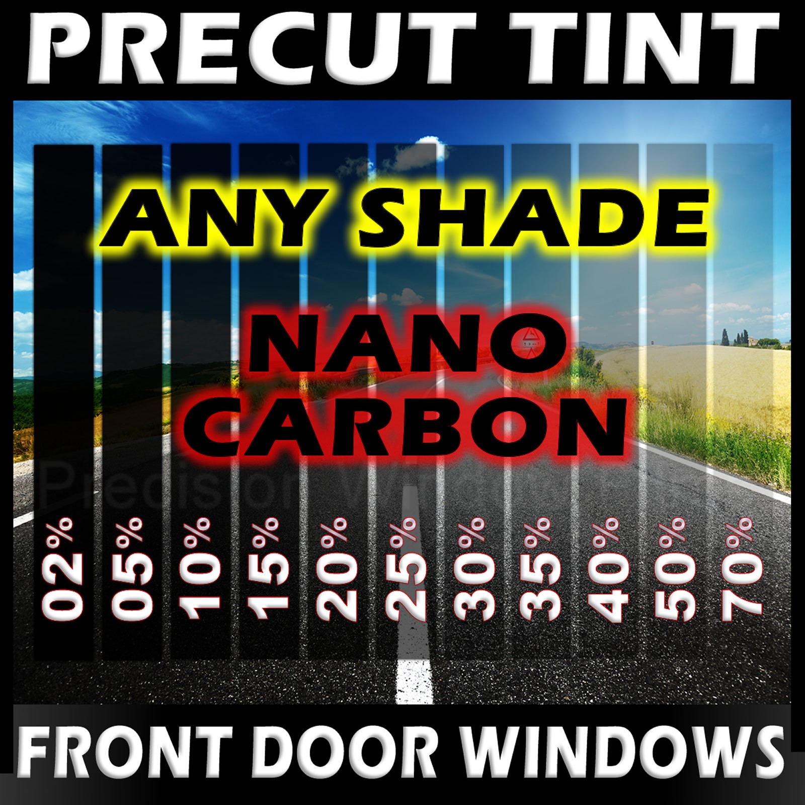 Nano Carbon Window Film Any Tint Shade PreCut Front Doors for Ford SUV Glass