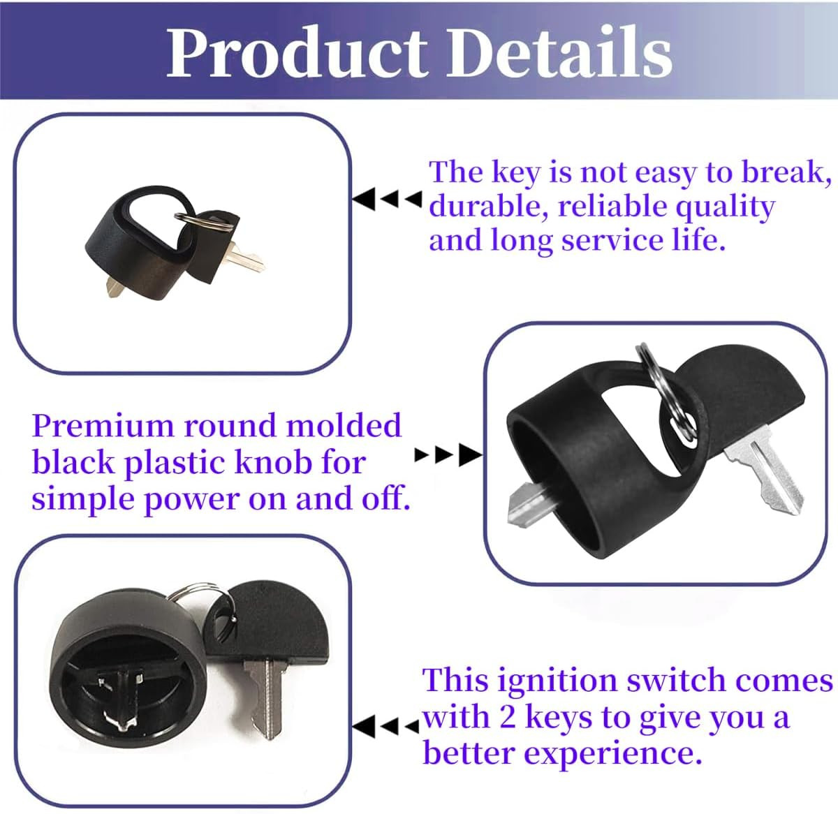 Pride Mobility Scooter Replacement Key Set Compatible with Go-Go Elite Traveller