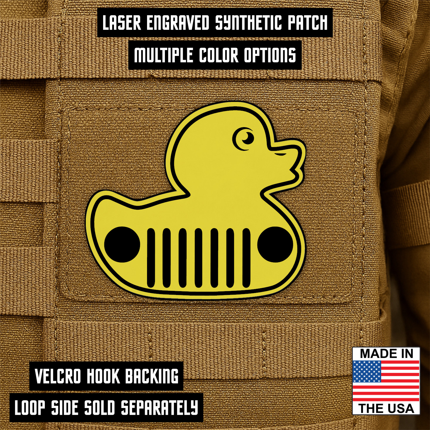 Duck Jeep Style Funny Morale Patch - 2.5" x 2.25" Plate Carrier or Gift Patch