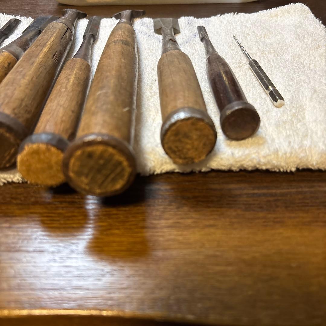 Vintage Japanese Chisel Set Tool 7 Pieces Carpentry