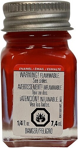 Testors Flat Red 1/4 oz - Hobby and Model Enamel Paint - #1150