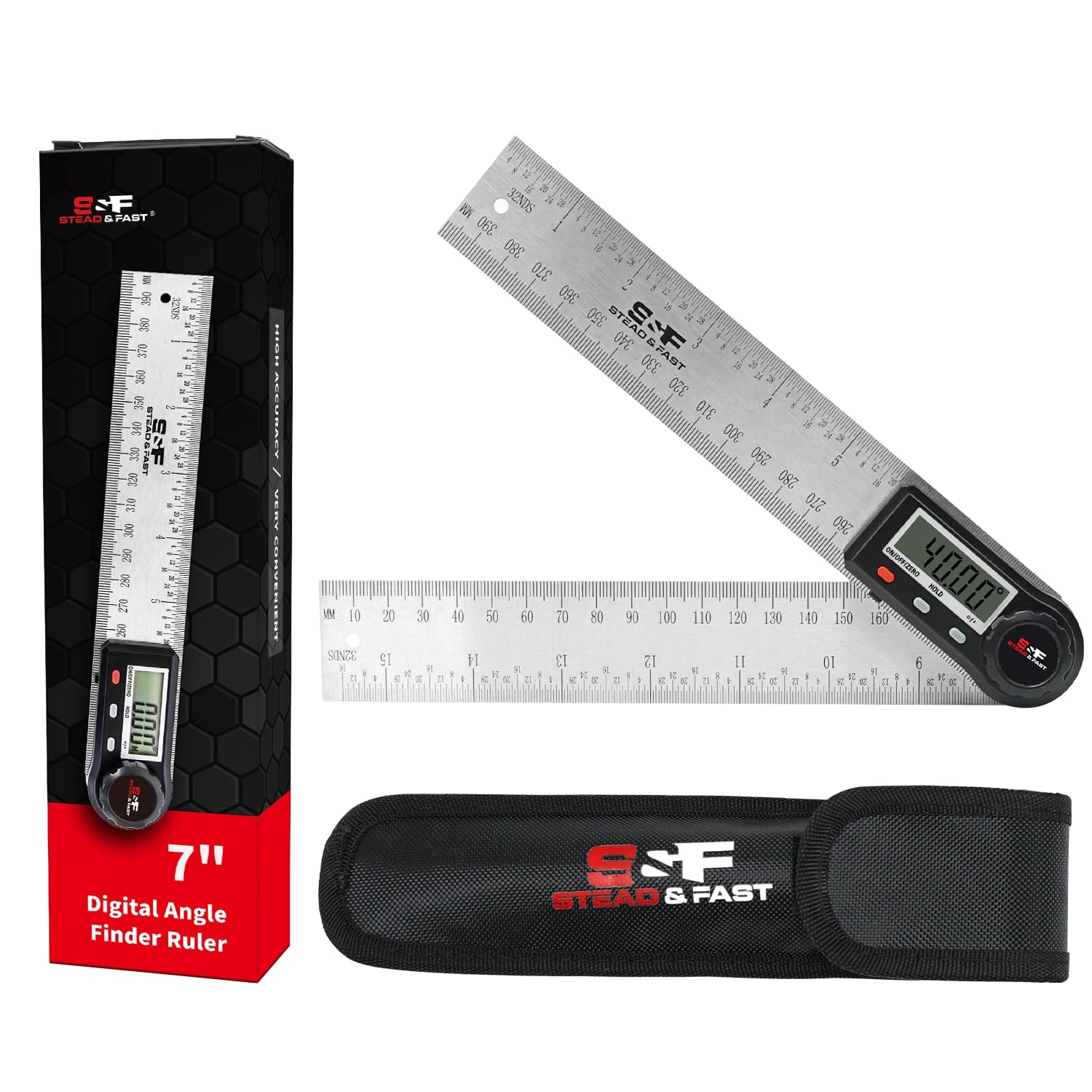 Digital Angle Finder Tool with Case, 7 Inch / 200 mm