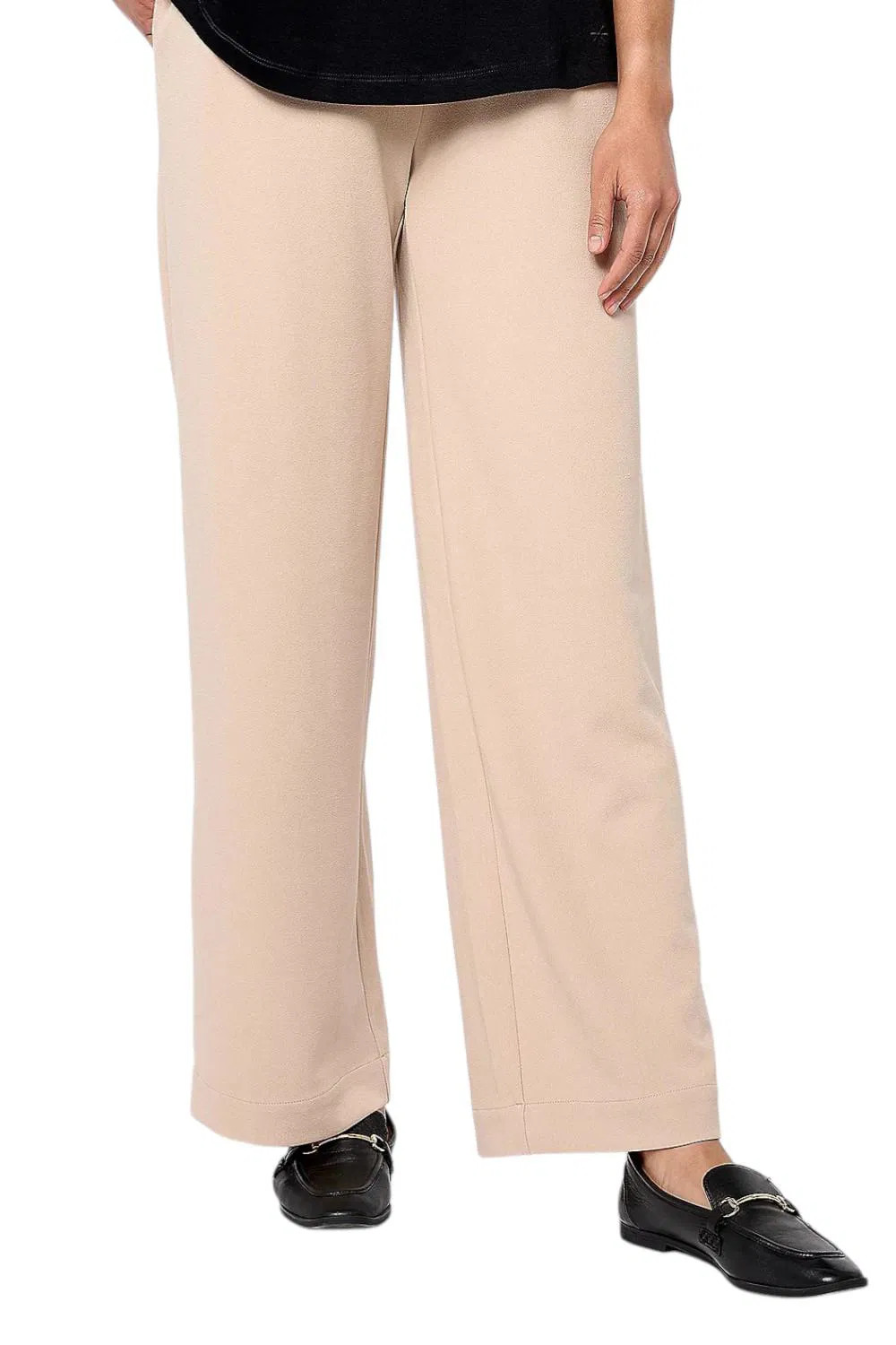 Dennis Basso Luxe Knit Wide Leg Pants Sand