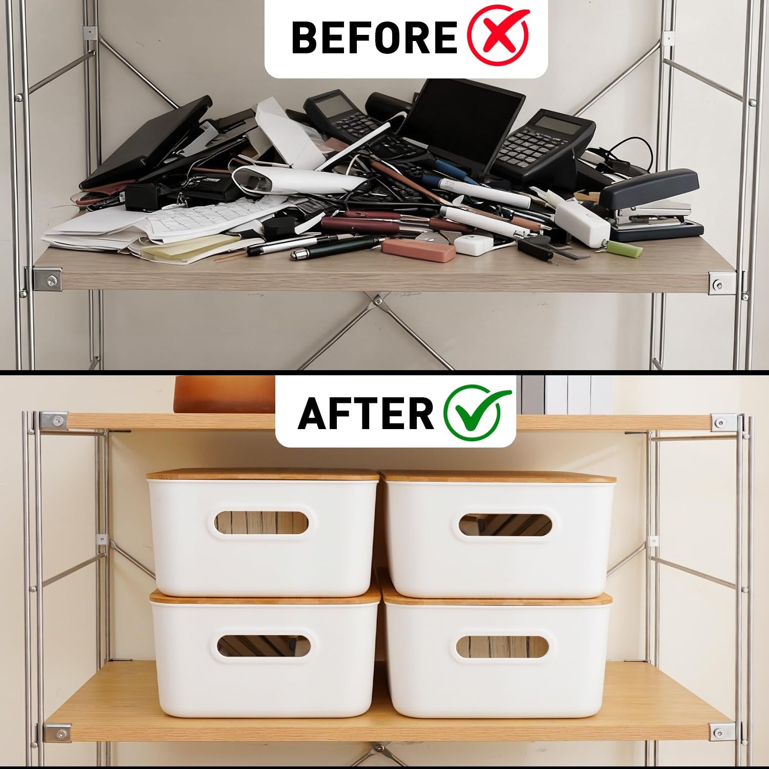 Storage Bins with Lids 16QT Plastic Storage Containers Stackable Organizer Bo...