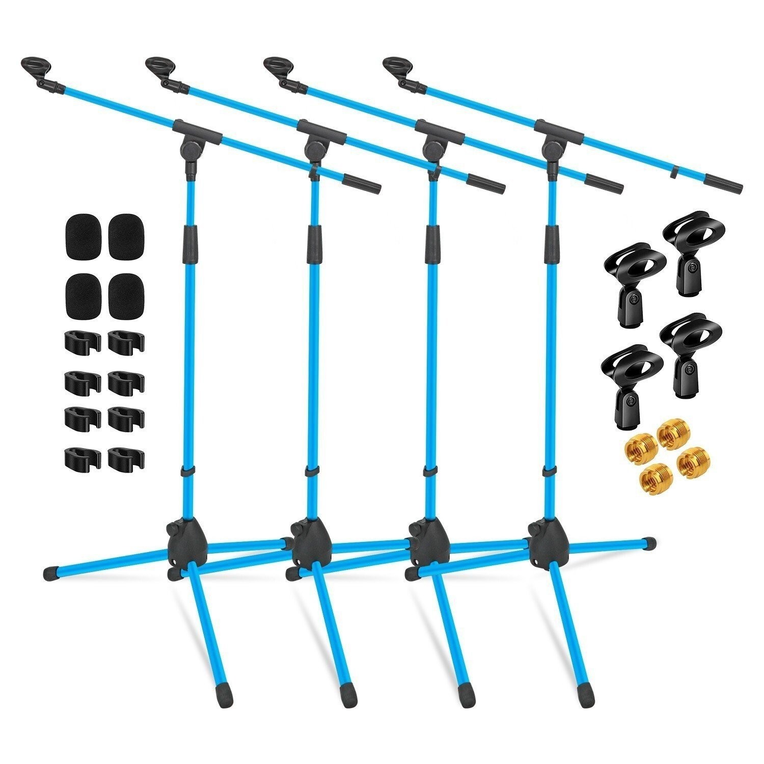 5 Core Microphone Stand 4Pcs Floor 72" Adjustable w Telescoping Boom Arm