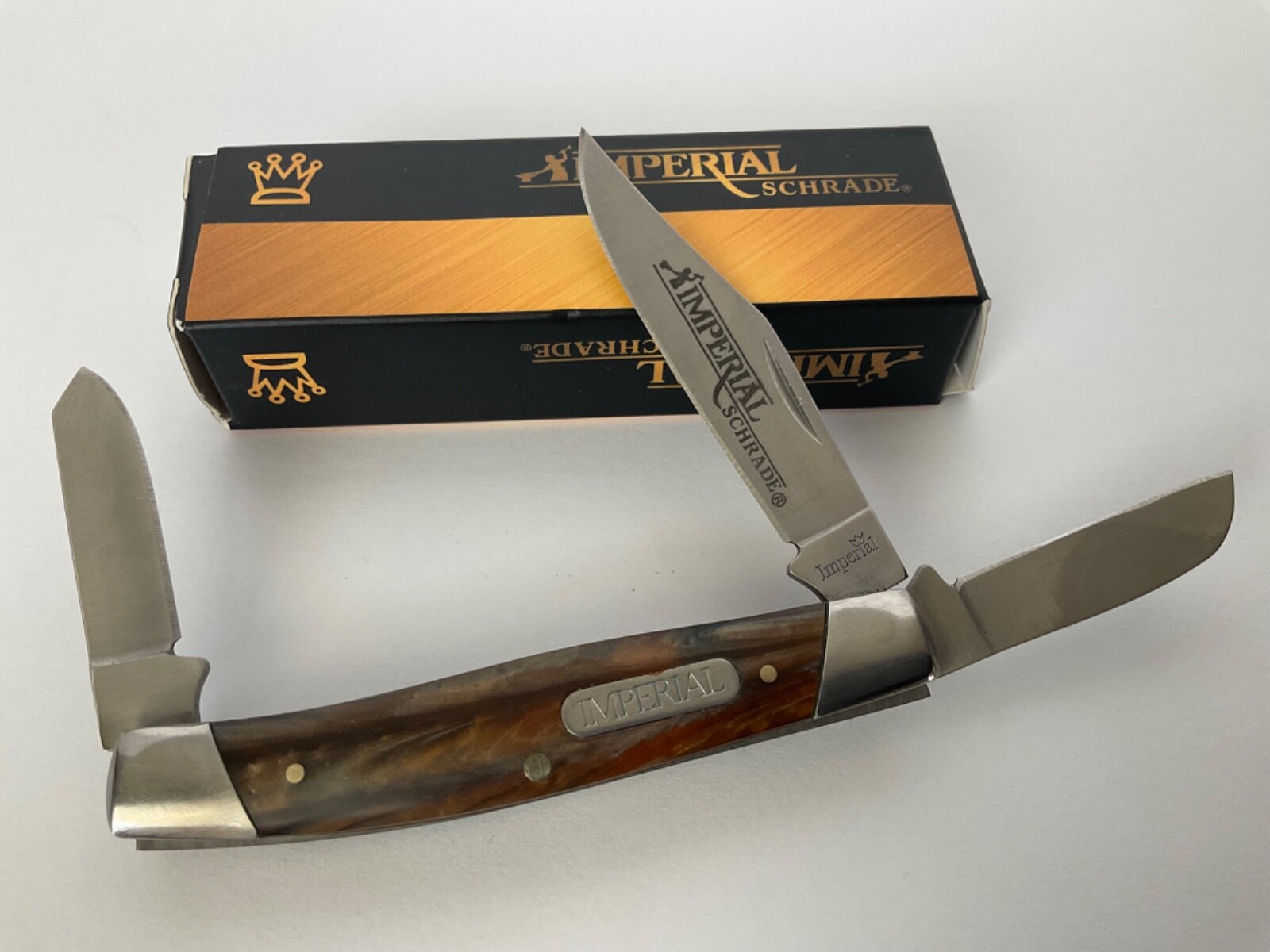Imperial Schrade Knife 3 Bade Folding Stockman Pocket Knife Item # IMP-15S