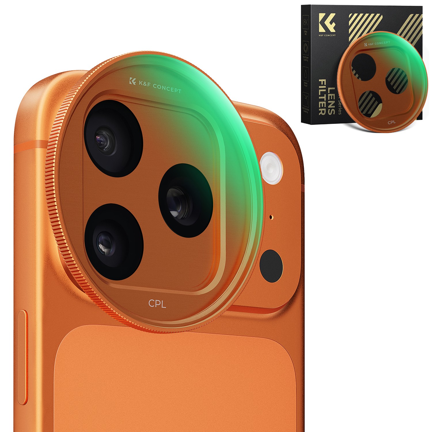 K&F Concept CPL Polarizing Filter w/ Snap-on Deco Mount for iPhone 17Pro / Max