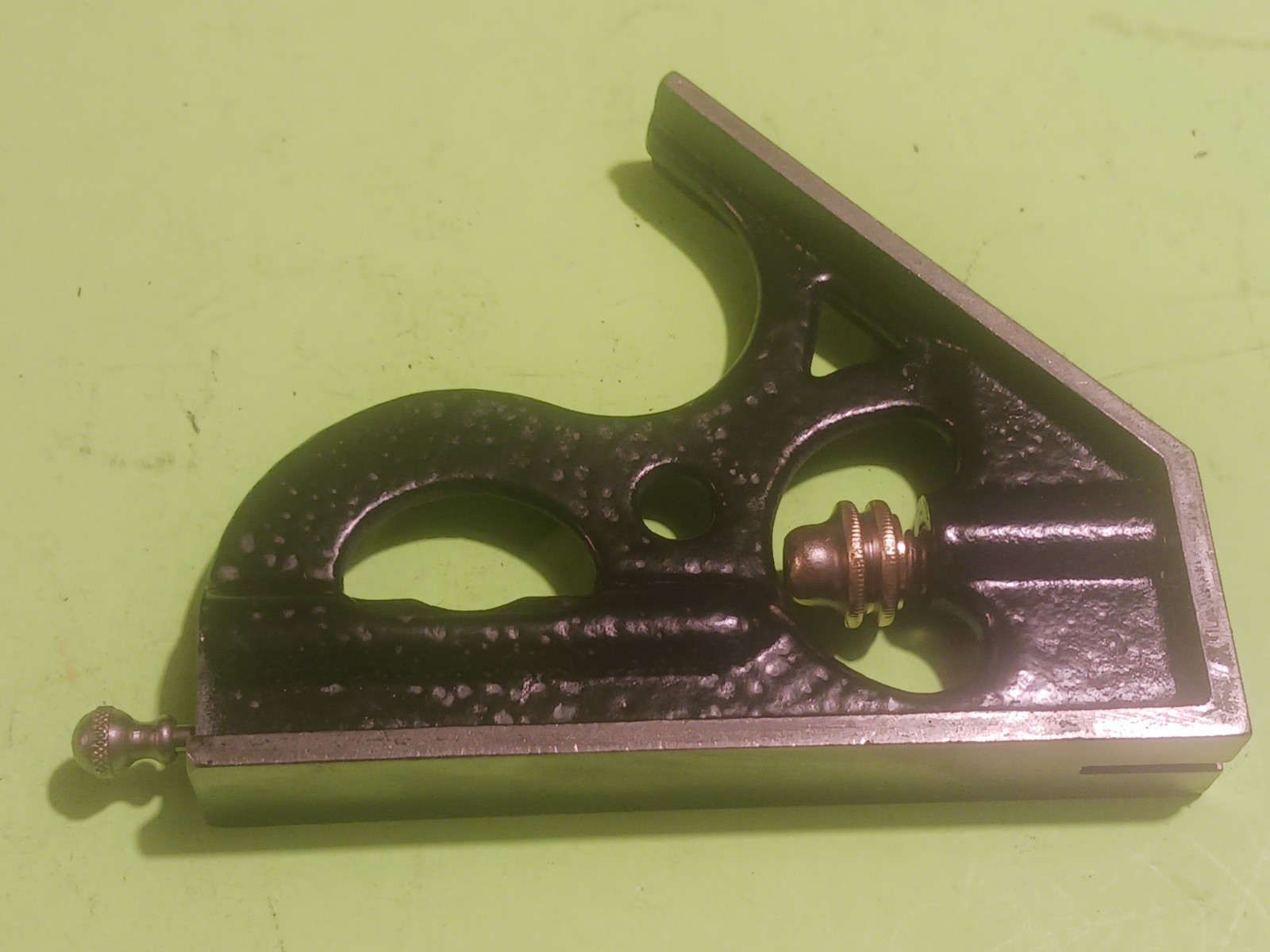 ANTIQUE ATHOL MACH CO. COMBINATION SQUARE 3PCS HEAD,STARRETT 9" RULE & SCRIBE