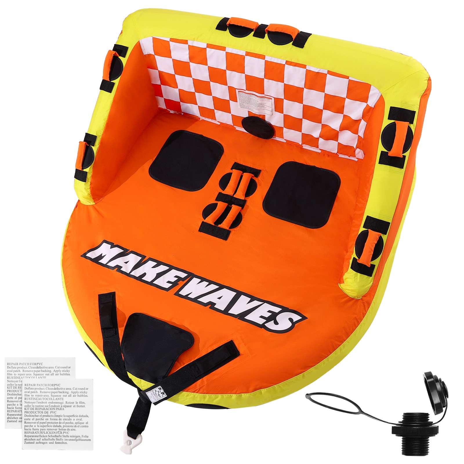 Uimoso Inflatable Towable Tube for Boating with Seats & Backrest for 1-2 Riders
