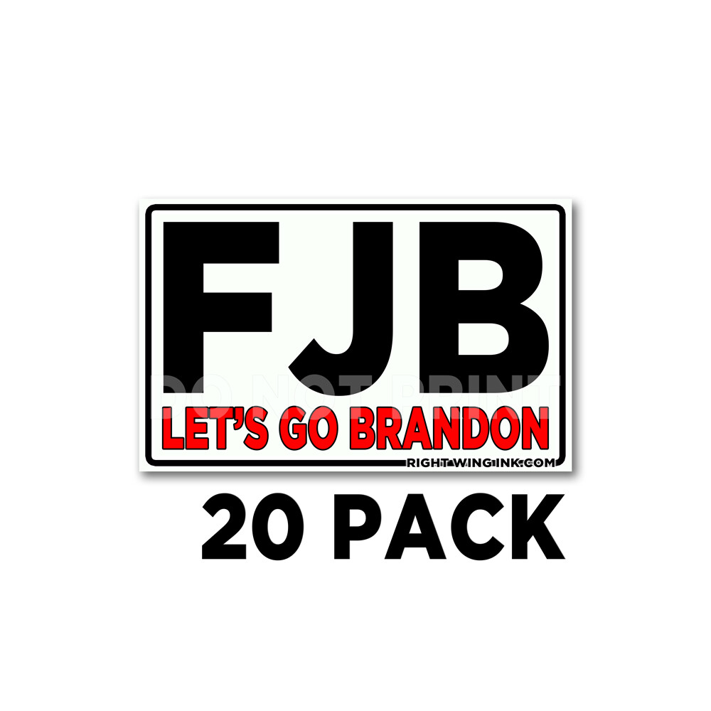 FJB - Small Lets Go Brandon Funny Anti Biden Bumper Stickers 5" wide 20 Pack
