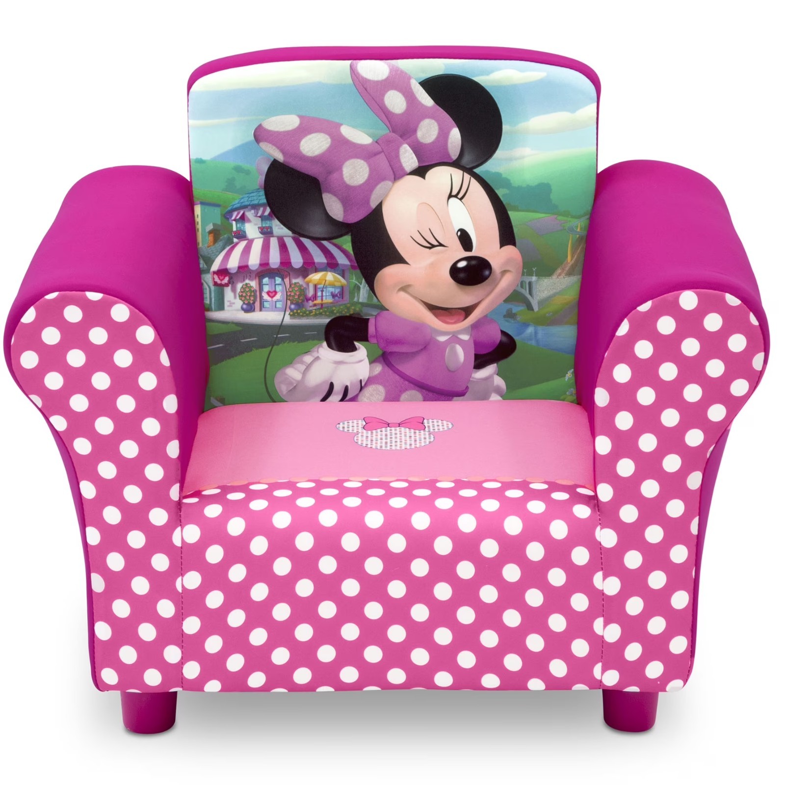 Kids Chair Mini Mouse Upholstered Seat Childrens Furniture Toddler Pink Pokadot