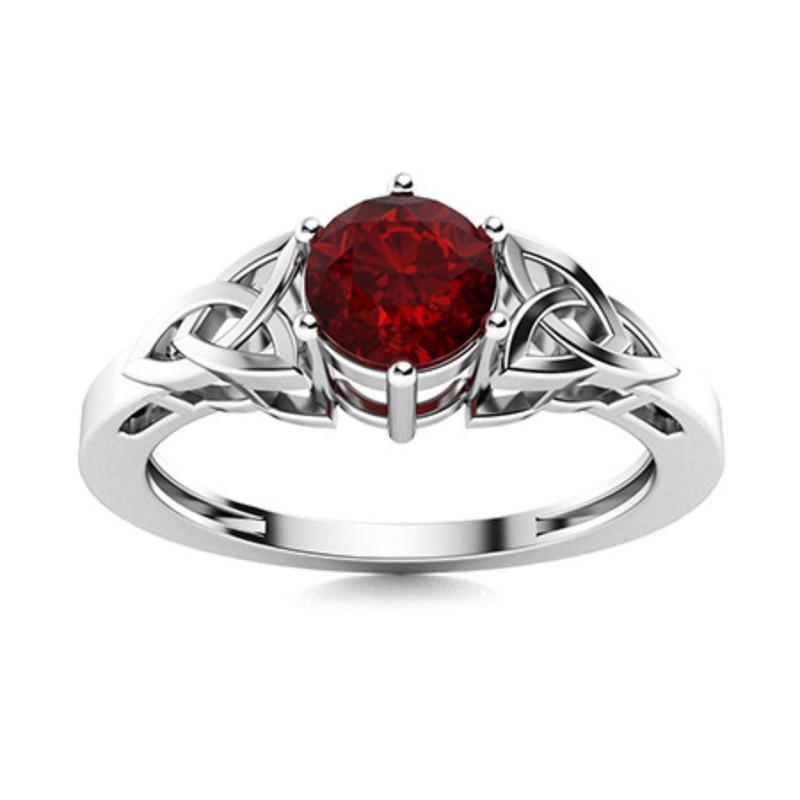 January Natural Garnet 925 Silver Anniversary Sister New Solitaire Ring