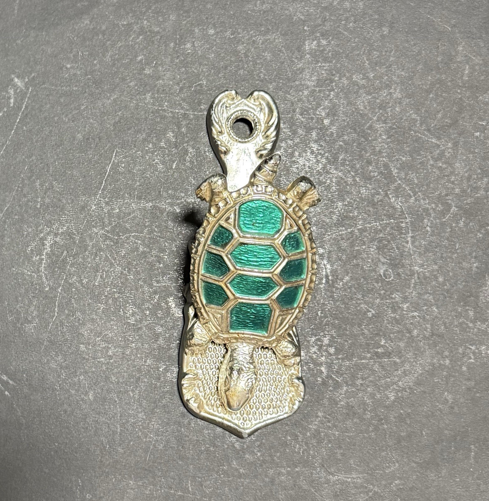 VTG Metal Sea Turtle Wall Paperclip Memo Note Letter Holder ~5.5" Beach Home MCM