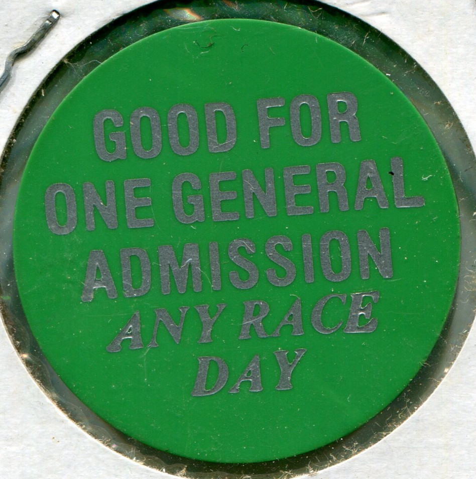 Vintage Buffalo Raceway Ticket Admission Token Harness Racing Get Lucky Coin
