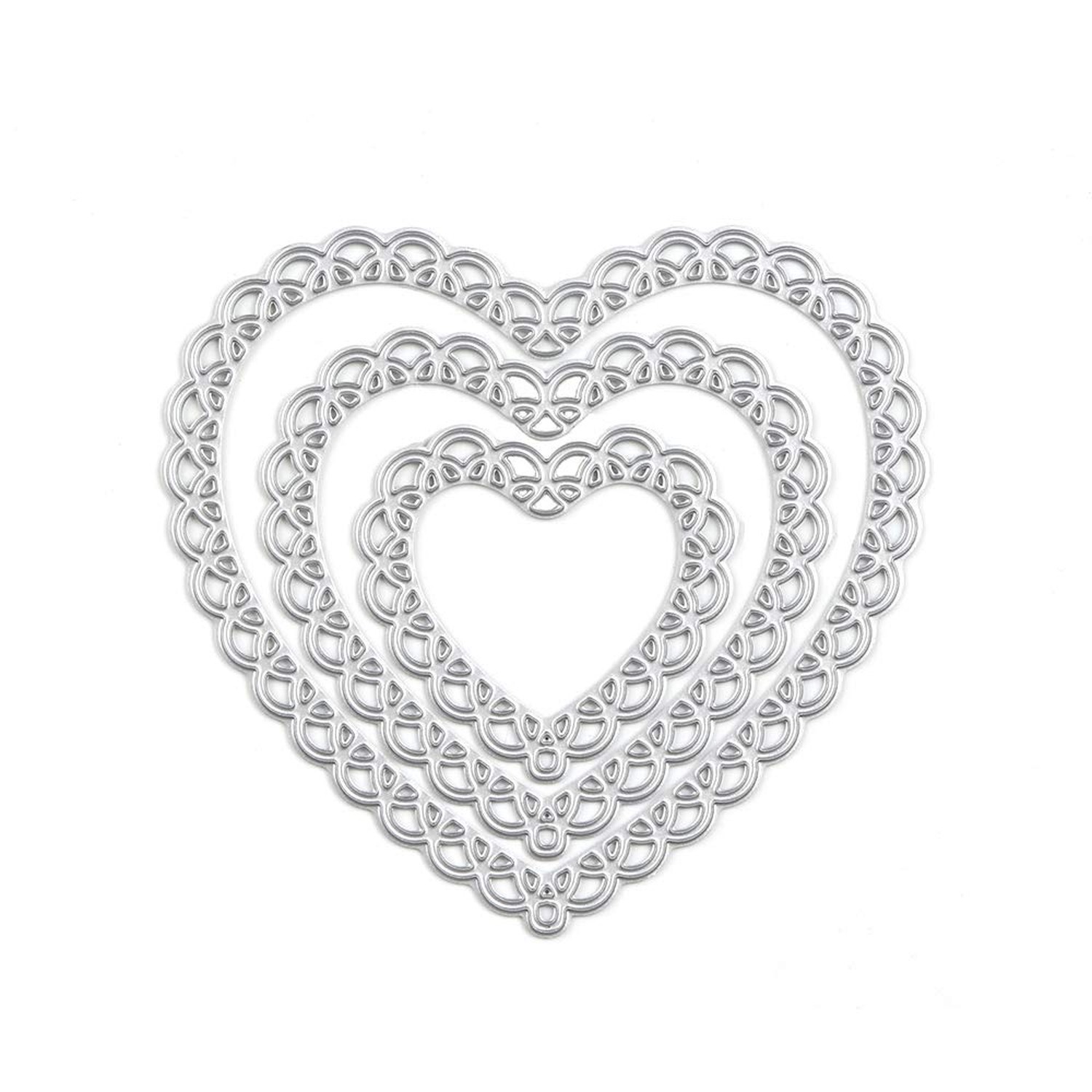 Love Shape Valentines Metal Cutting Dies Stencil Template Molds, Embossing To...