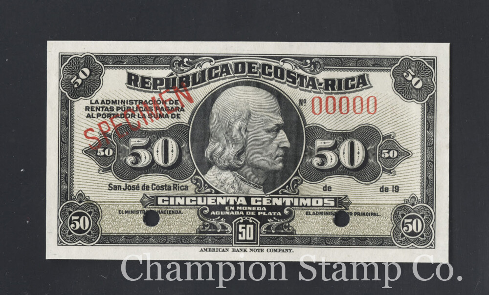 Costa Rica Banknote Specimen Catalog 147s
