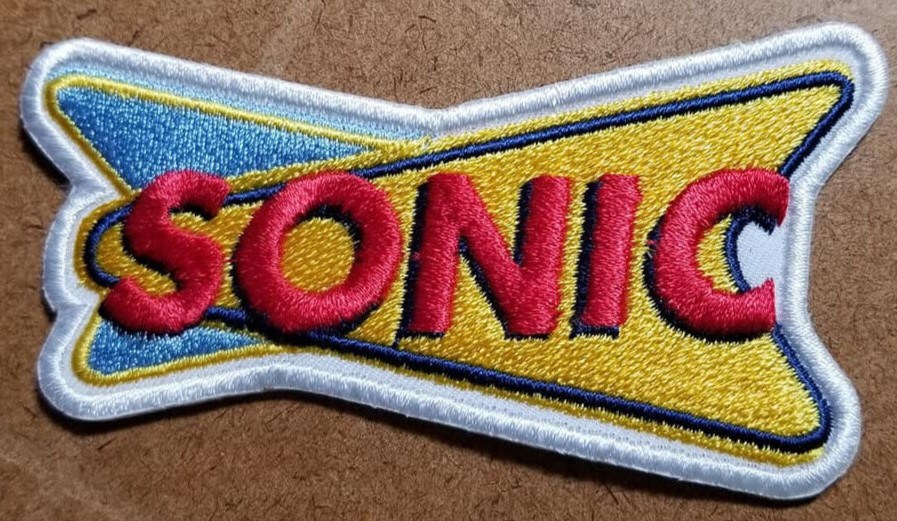 Sonic Drive In Burgers Embroidered Patch  approx 1.75x3.75"