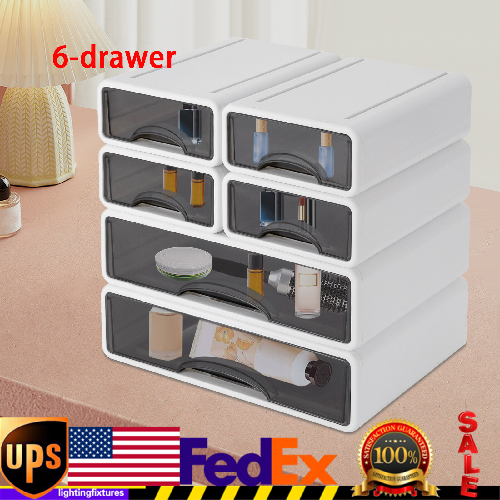 13.4*9.8*13 in PP Rectangular Desktop Organizer Office 6-drawer Organizer