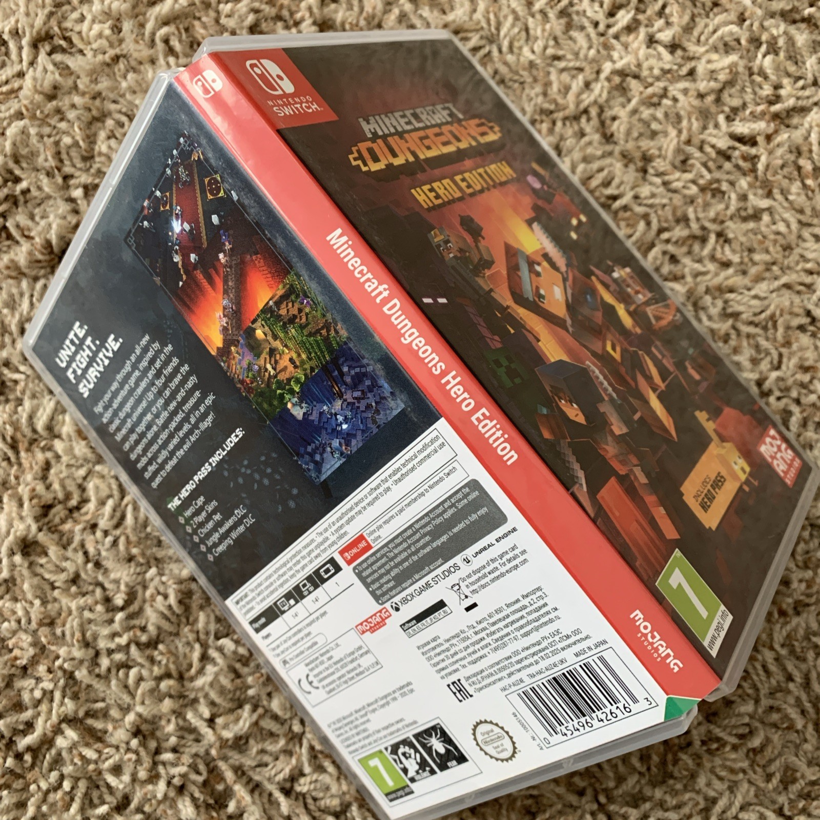 Empty Replacement Case ONLY! REGION FREE Minecraft Dungeons Hero Edition Switch