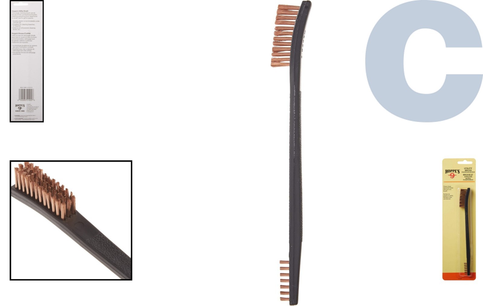 Versatile No. 9 Phosphor Bronze Utility Brush for Large Areas & Tight Spots