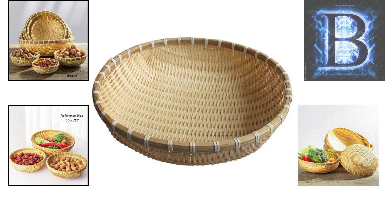 Compact Handcrafted Bamboo Basket - 16cm Palm-Sized for Organizing Essentials