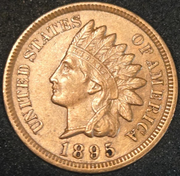 1895 Indian Head Cent - Lightly Circulated RB - Well Struck - FREE SHIPPING