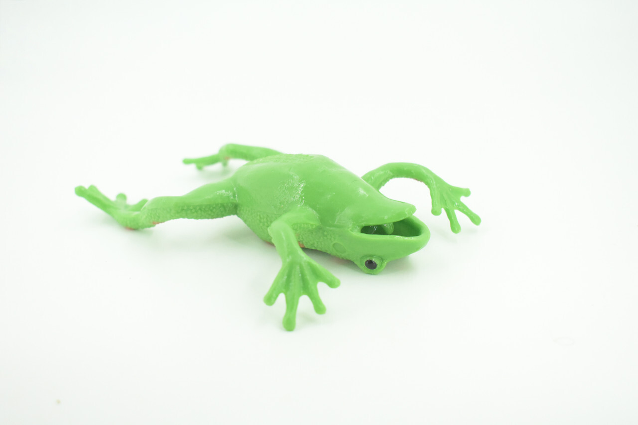 Frog Toy Stretchable, Squishy, Squeezable Soft Rubber, Green, Gift, 6" US02 B59
