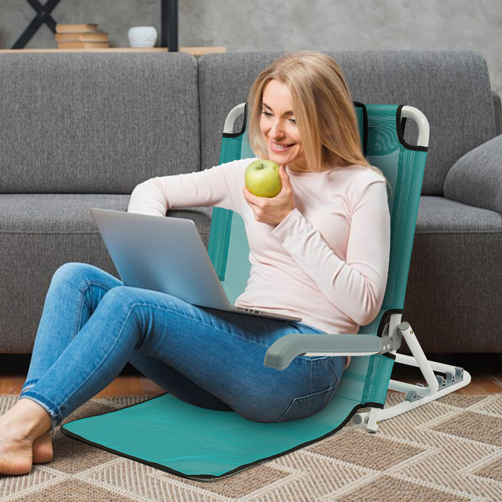 Lake Blue Sit-up Backrest 20°~75° Adjustable Angle Leisure Holder Backrest 90kg