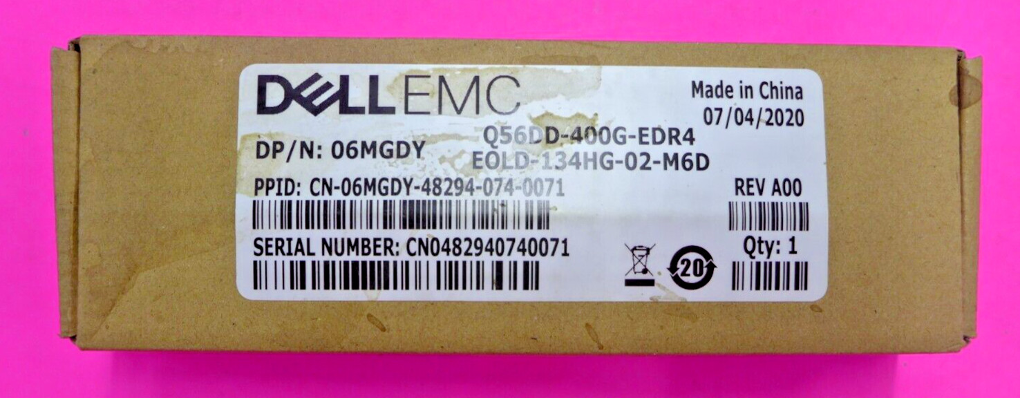 NEW Dell EMC Q56DD-400G-EDR4 Class 1 Transceiver 6MGDY